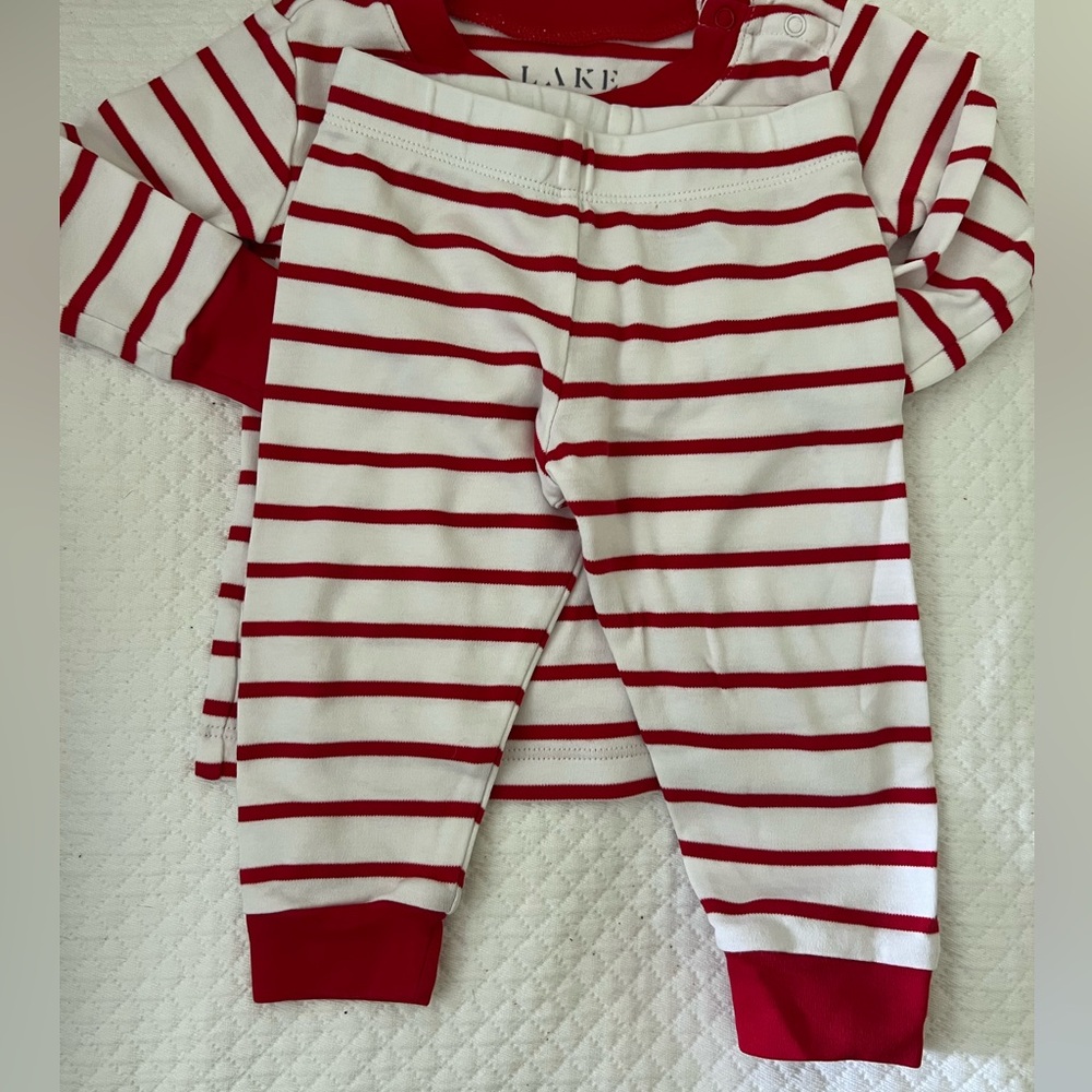 Red and white stripe lake pajama